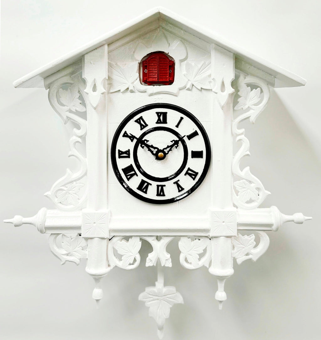 Vintage White Quartz Musical Cuckoo Wall Clock | Adelaide Clocks