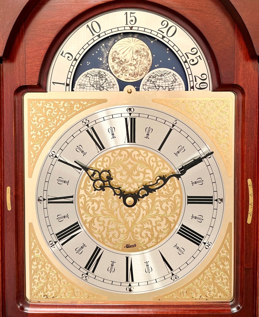 Triple Clocks Vintage Hermle Triple Chime Melody Grandfather Clock | Adelaide Clocks