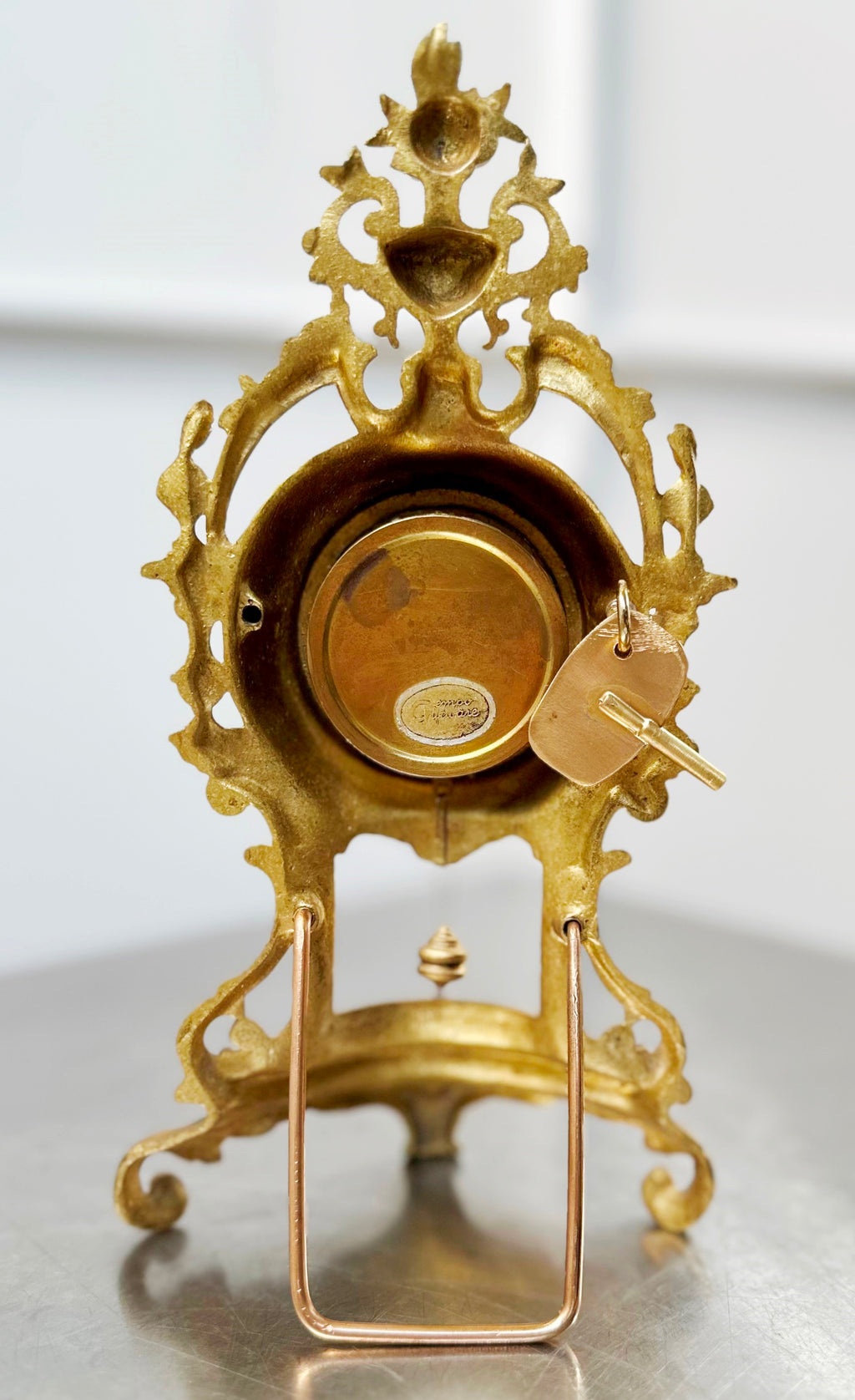 Antique Figural Floral Enameled German Desk Clock | Adelaide Clocks