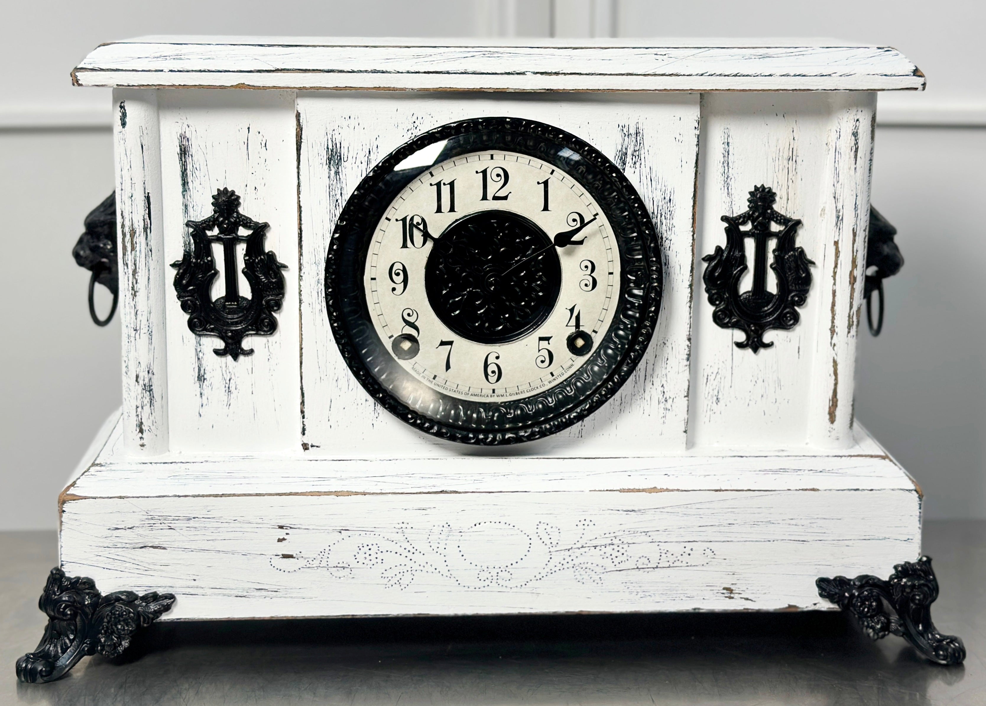 Antique GILBERT Quartz Battery Mantel Clock | Adelaide Clocks