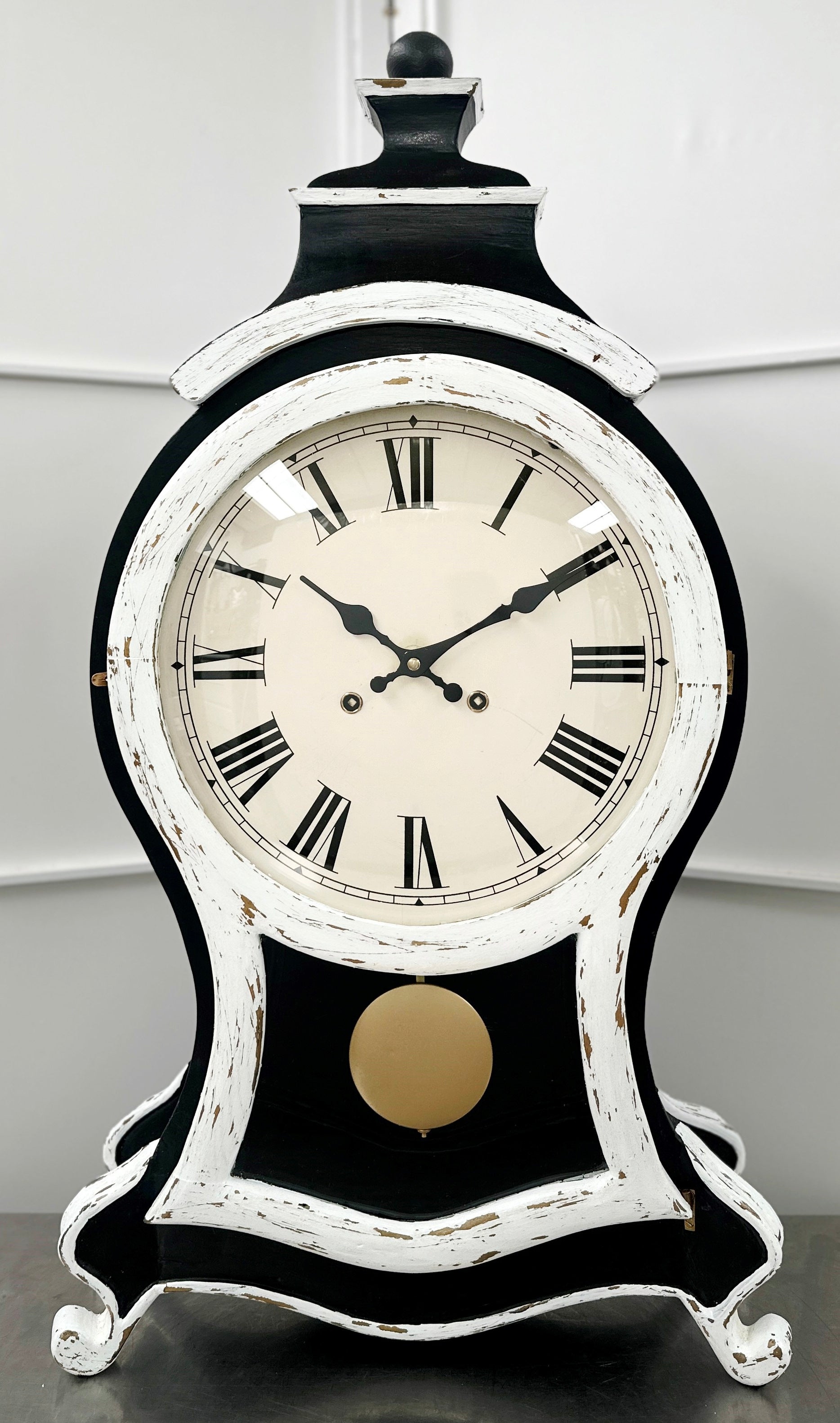 HUGE Vintage French Boulle Style Quartz Pendulum Mantel Clock | Adelaide Clocks