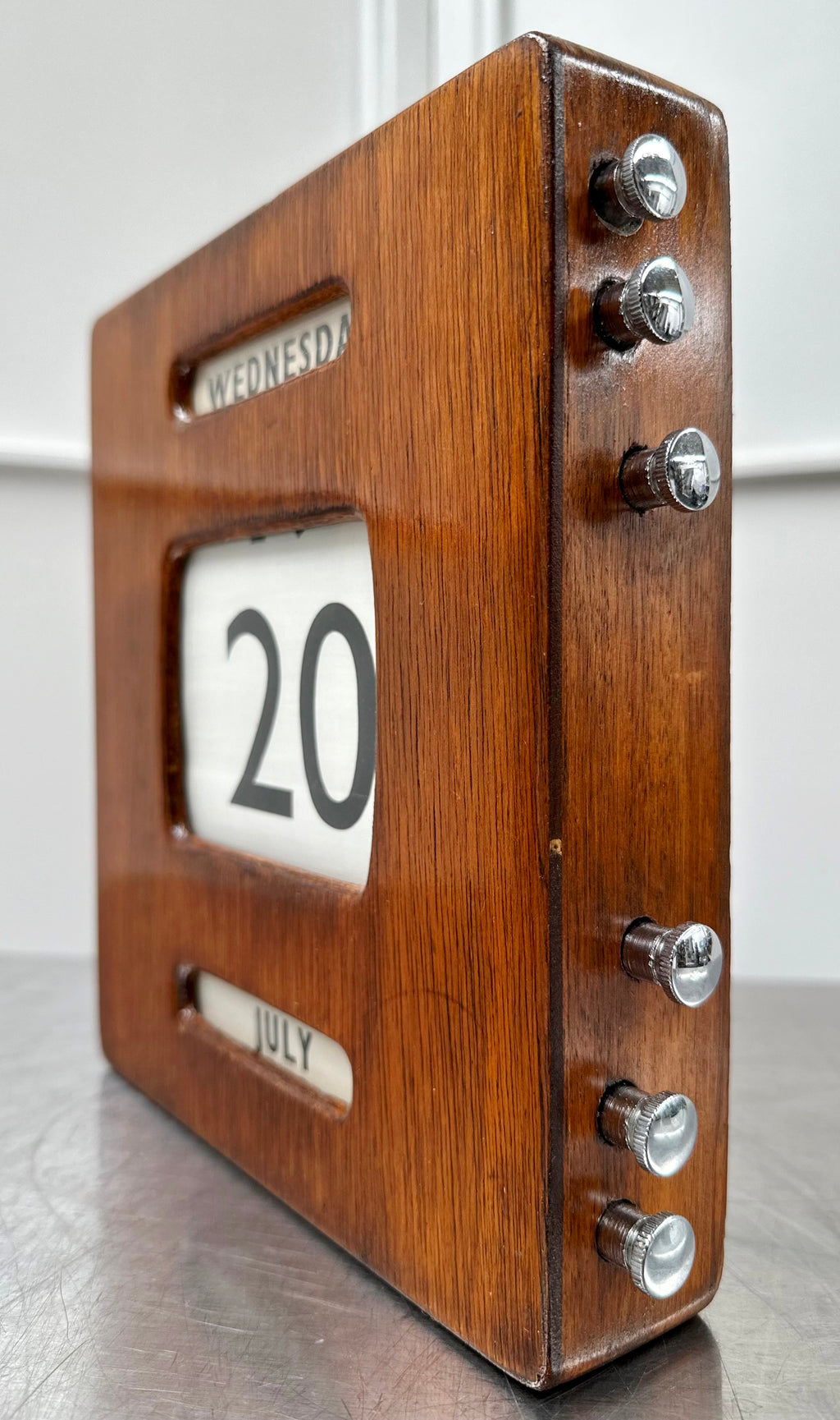 Vintage Perpetual Post Office Table Desk Wooden Calendar | Adelaide Clocks