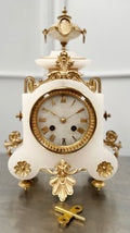 Antique French Alabaster Chameroy Ornate Mantel Clock | Adelaide Clocks