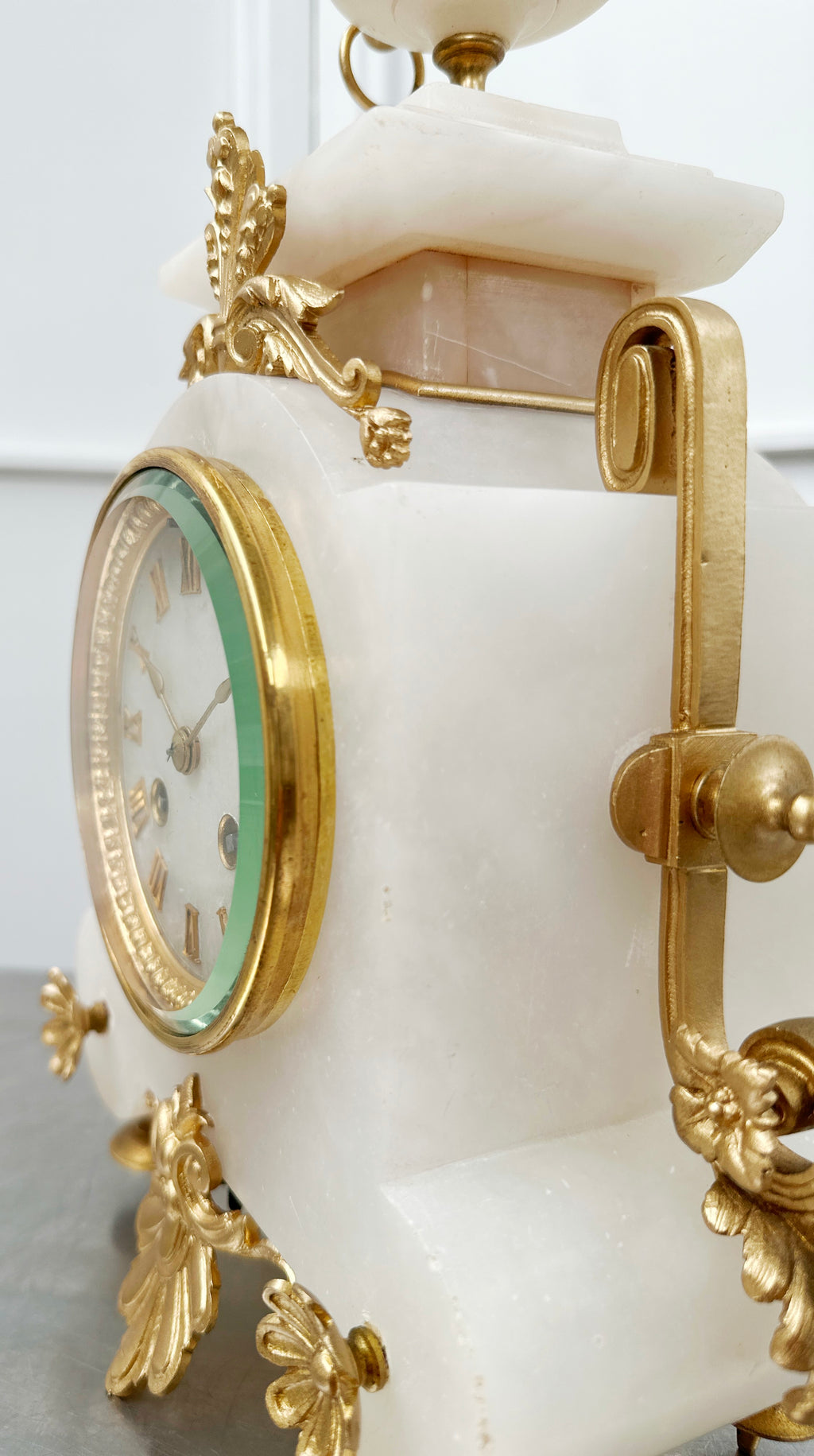 Antique French Alabaster Chameroy Ornate Mantel Clock | Adelaide Clocks