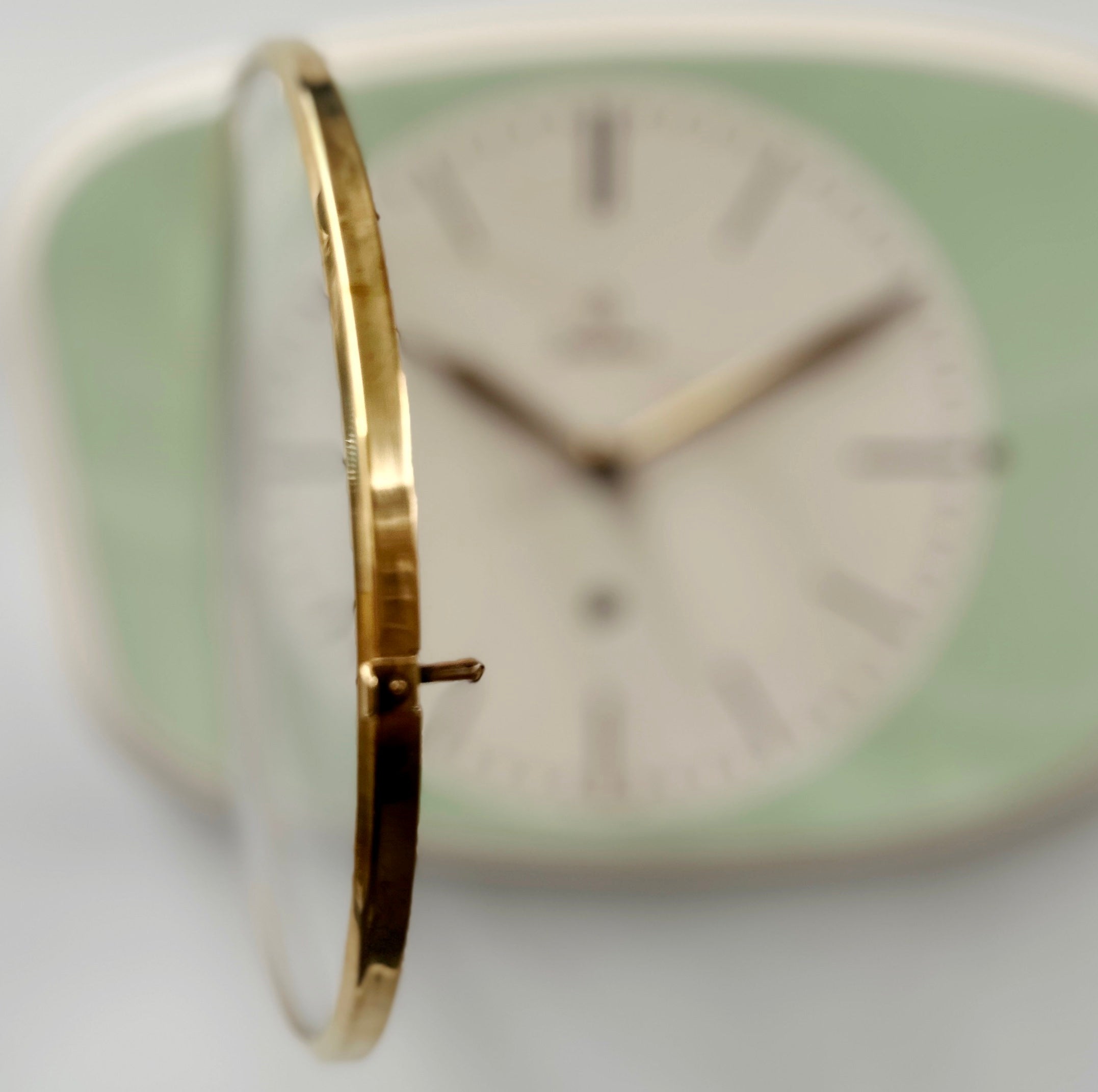 Vintage JUNGHANS Ceramic Green Quartz Kitchen Wall Clock  | Adelaide Clocks