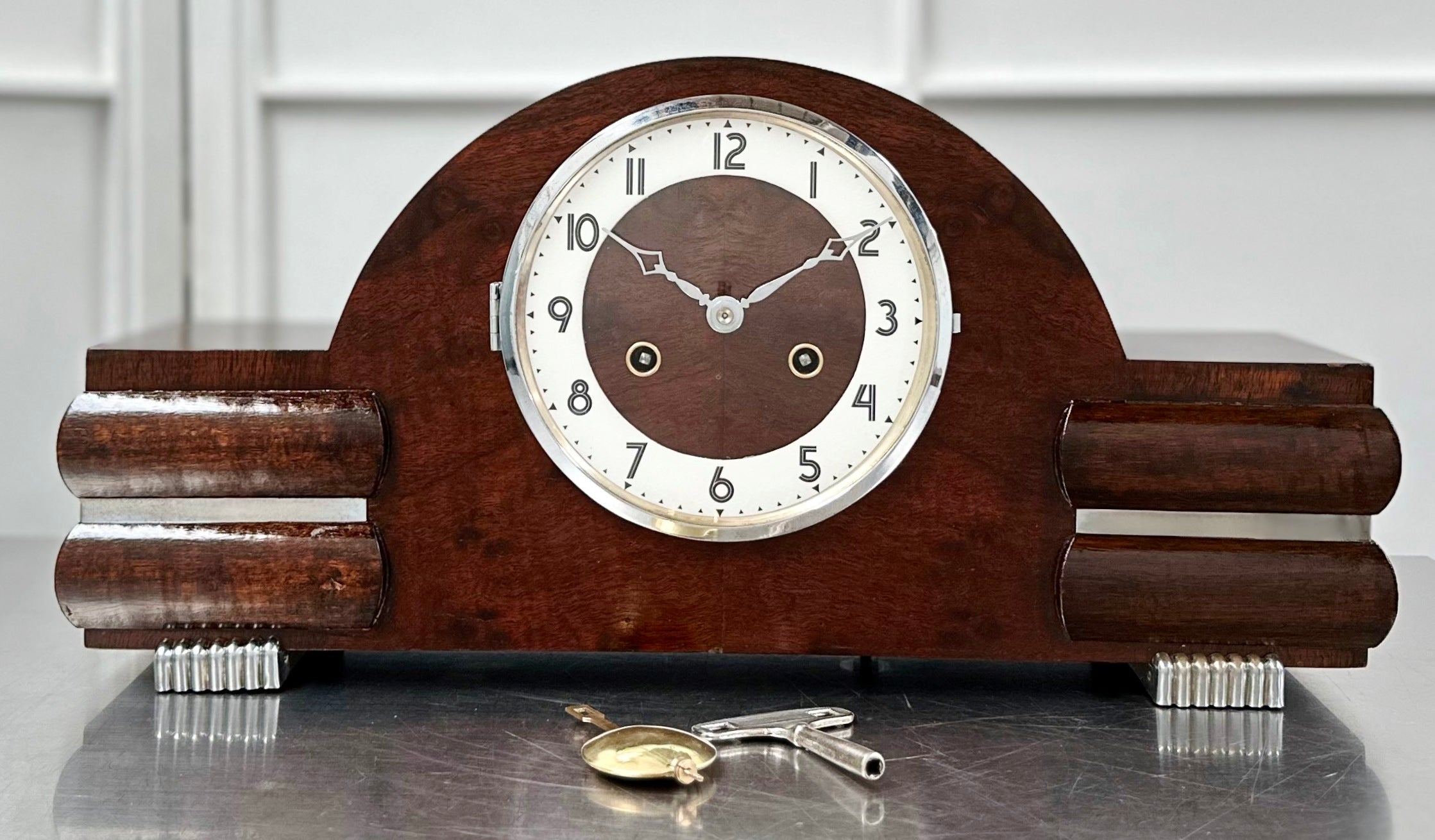 Vintage Art Deco FHS German Hammer on Coil Strike Mantel Clock | Adelaide Clocks