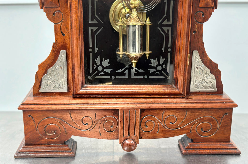Antique Gothic Single Barrel Hammer on Coil Pendulum Mantel Clock | Adelaide Clocks