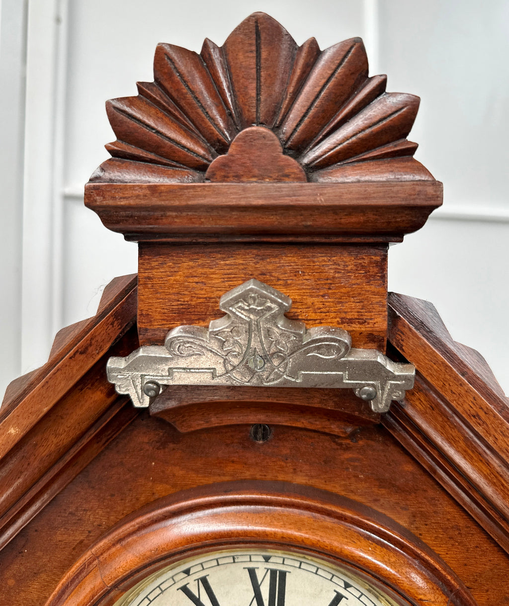 Antique Gothic Single Barrel Hammer on Coil Pendulum Mantel Clock | Adelaide Clocks