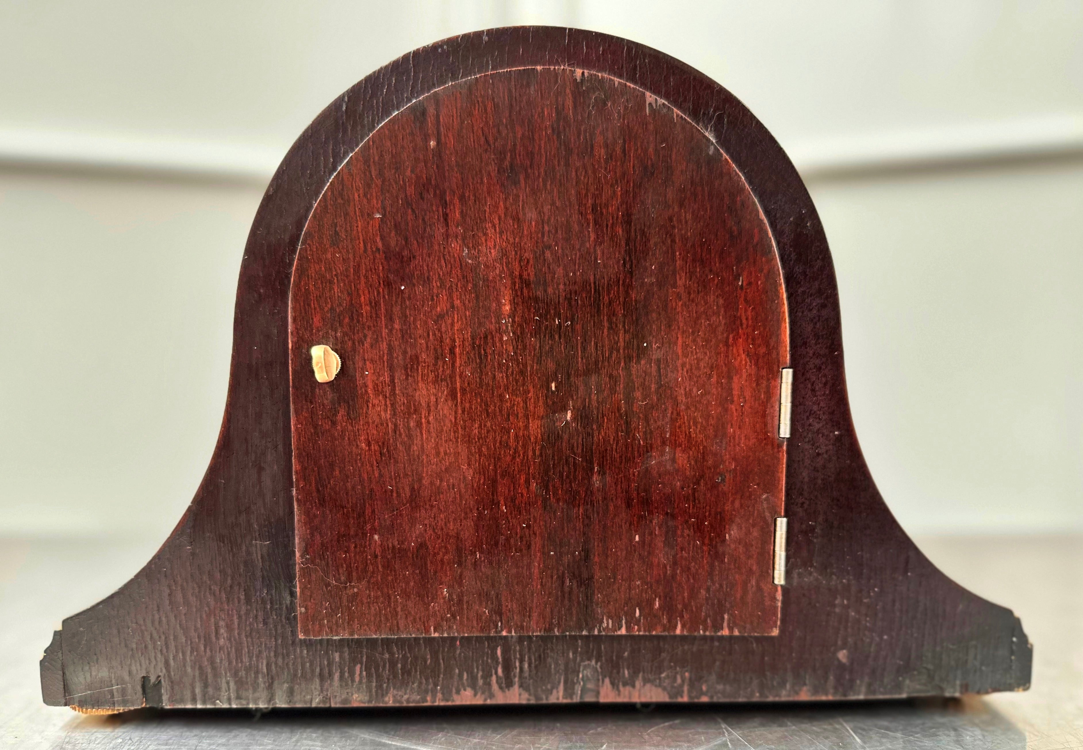Vintage Art Deco Mahogany Wooden Battery Mantel Clock | Adelaide Clocks