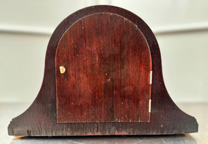 Vintage Art Deco Mahogany Wooden Battery Mantel Clock | Adelaide Clocks