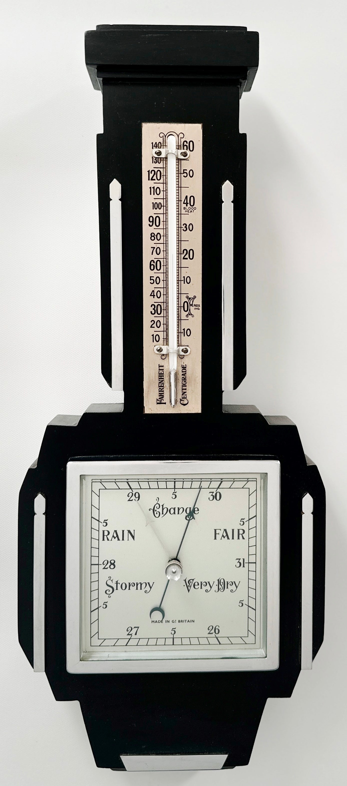 Original Art Deco 1950's T.A. REYNOLDS, SON Thermometer and Barometer | Adelaide Clocks