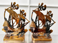 Antique Pair Galleon Ship Brass Bookends | Adelaide Clocks