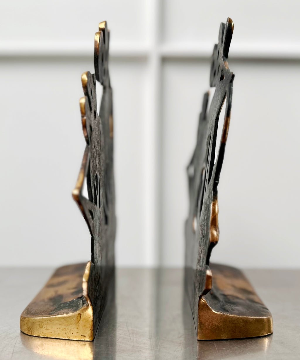 Antique Pair Galleon Ship Brass Bookends | Adelaide Clocks