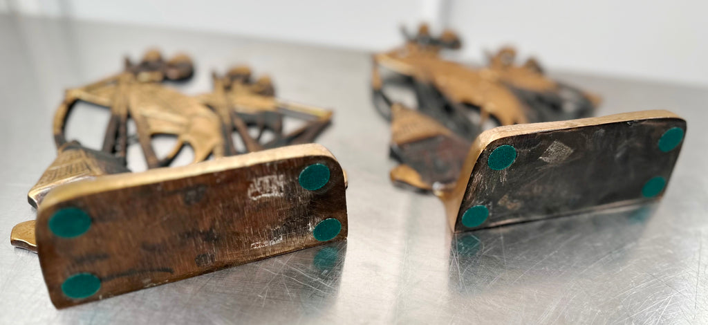 Antique Pair Galleon Ship Brass Bookends | Adelaide Clocks