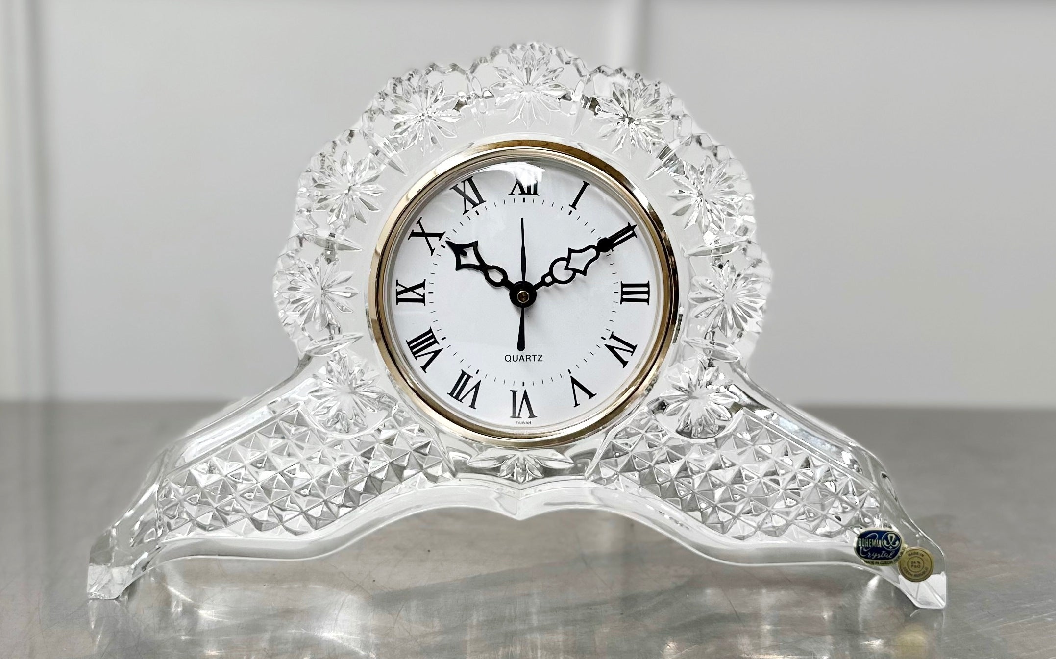 Vintage Bohemia Crystal Desk Clock | Adelaide Clocks