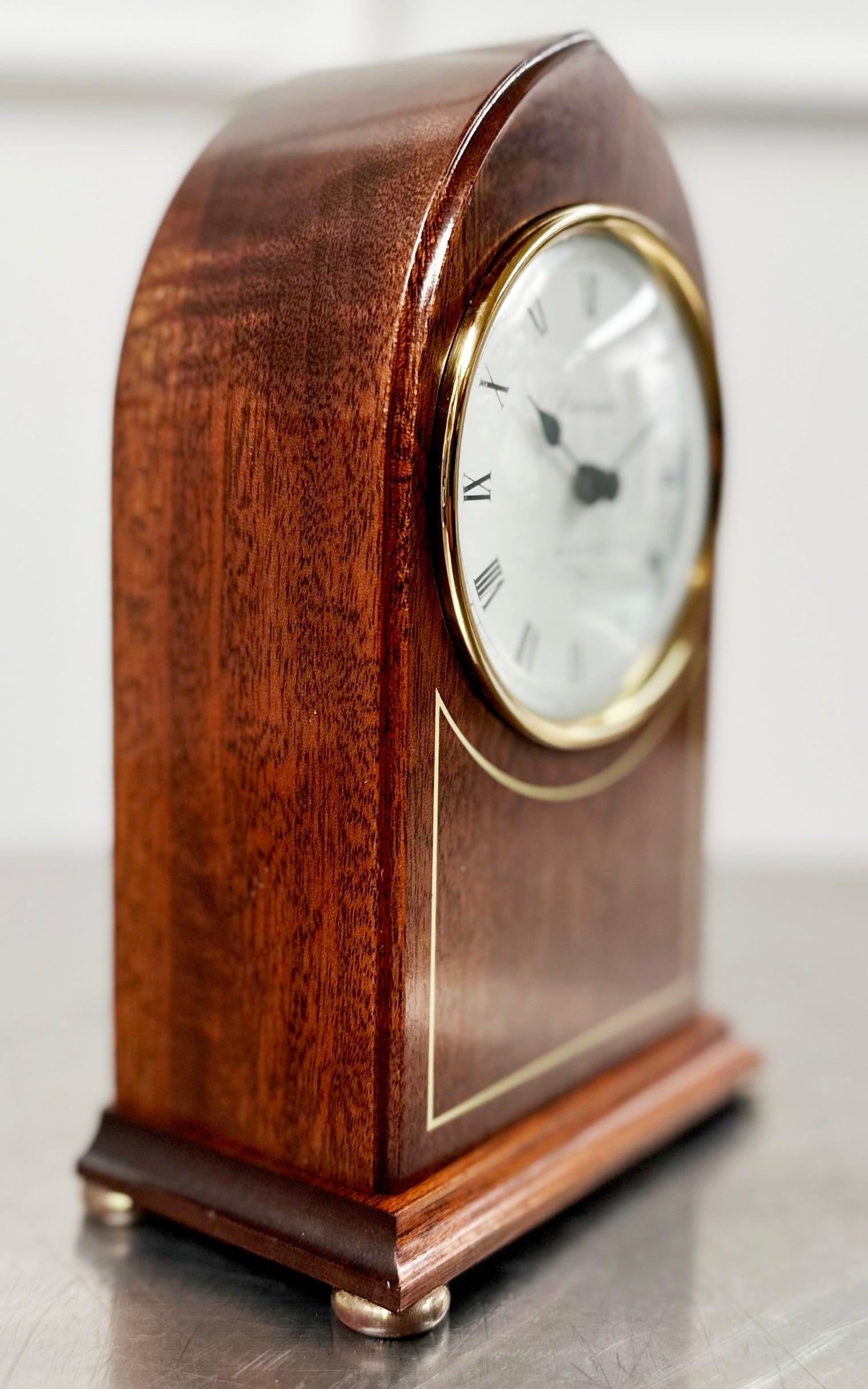 Vintage Harwoods England Cathedral Walnut Battery Mantel Clock | Adelaide Clocks