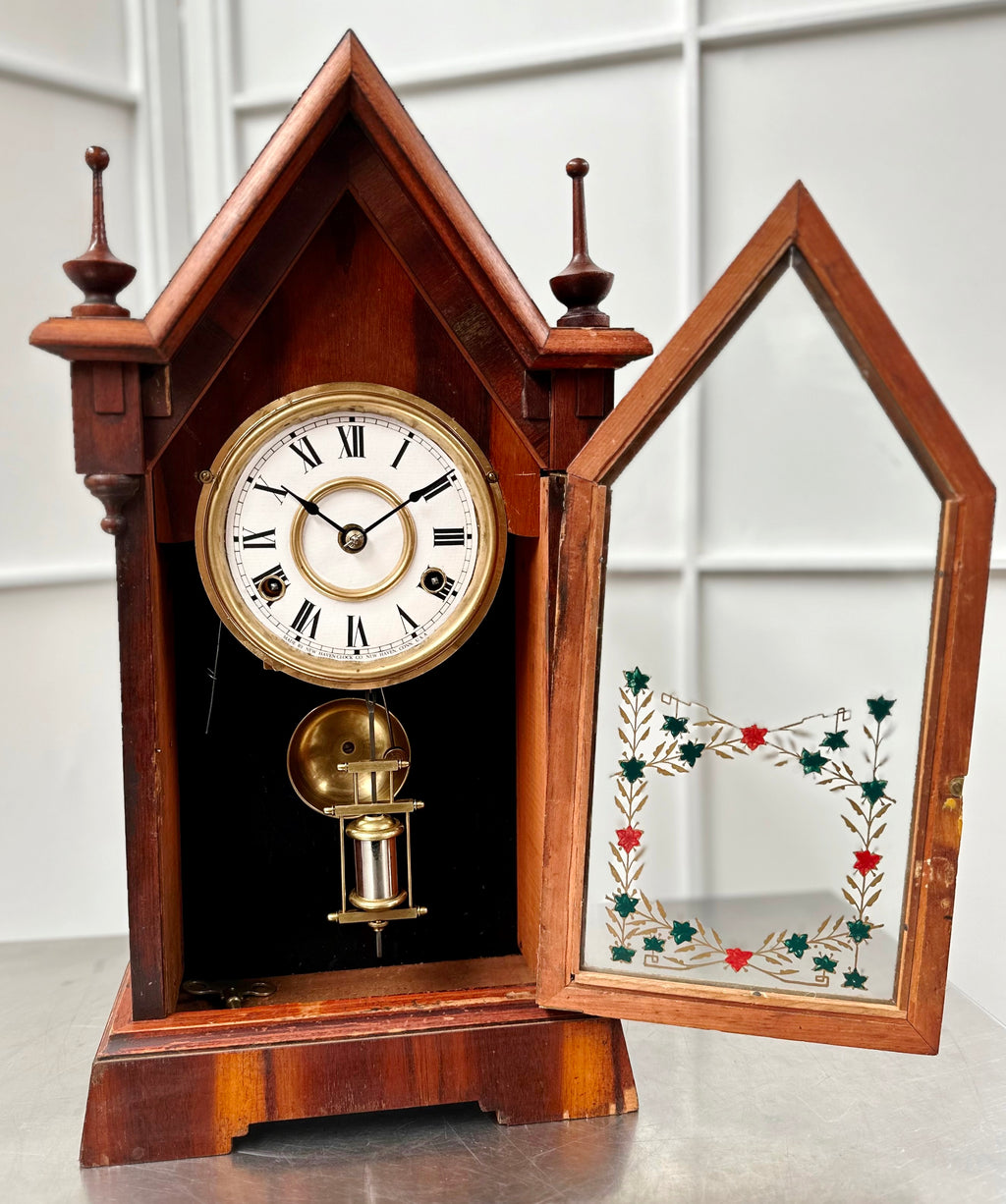 Antique New Haven Jerome Cathedral Steeple Mantel Clock | Adelaide Clocks