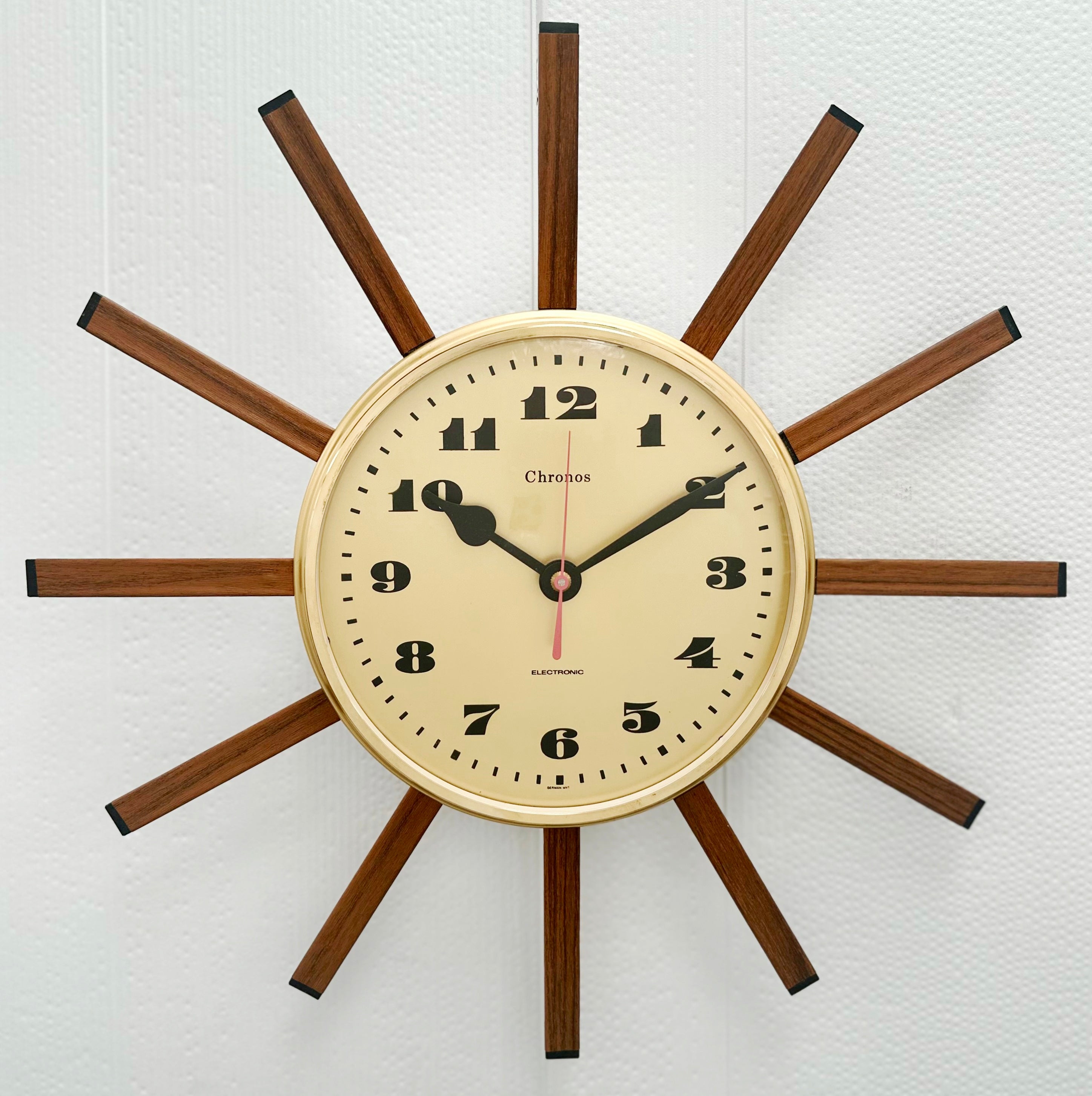 Vintage Starburst CHRONOS Electronic Quartz German Wall Clock | Adelaide Clocks