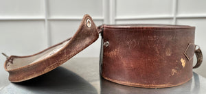 Vintage Leather Hat Box Travel Case | Adelaide Clocks