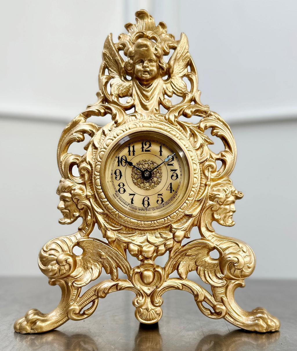 Antique Figural Western Clock Co. U.S.A. Westclox Mantel Clock | Adelaide Clocks