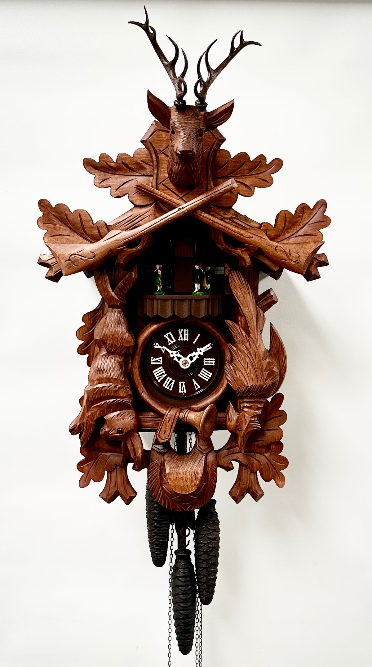 Vintage Black Forest Hunters Musical Bird Chime Cuckoo Wall Clock | Adelaide Clocks