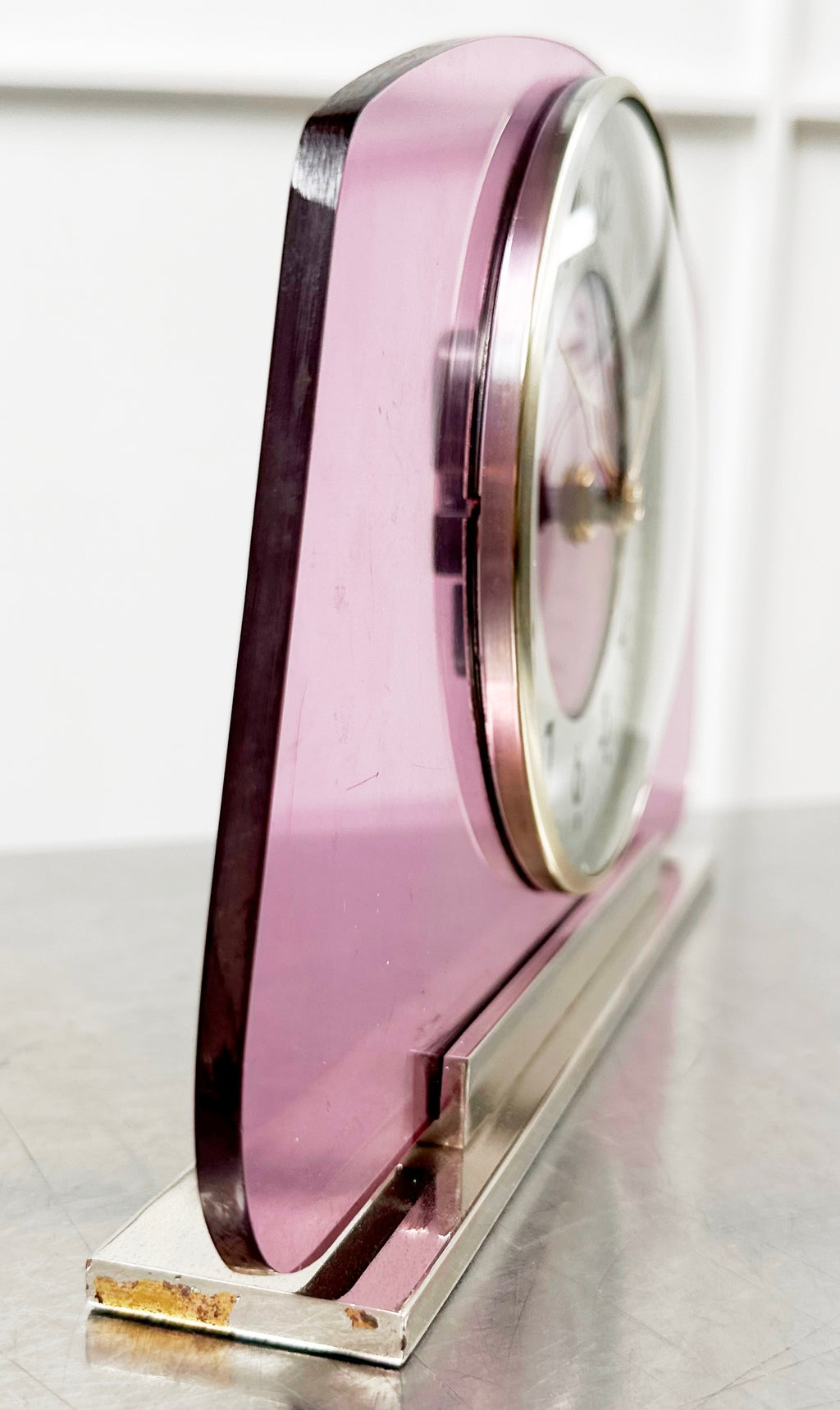 Vintage Art Deco RYTIME Battery Glass Mantel Clock | Adelaide Clocks