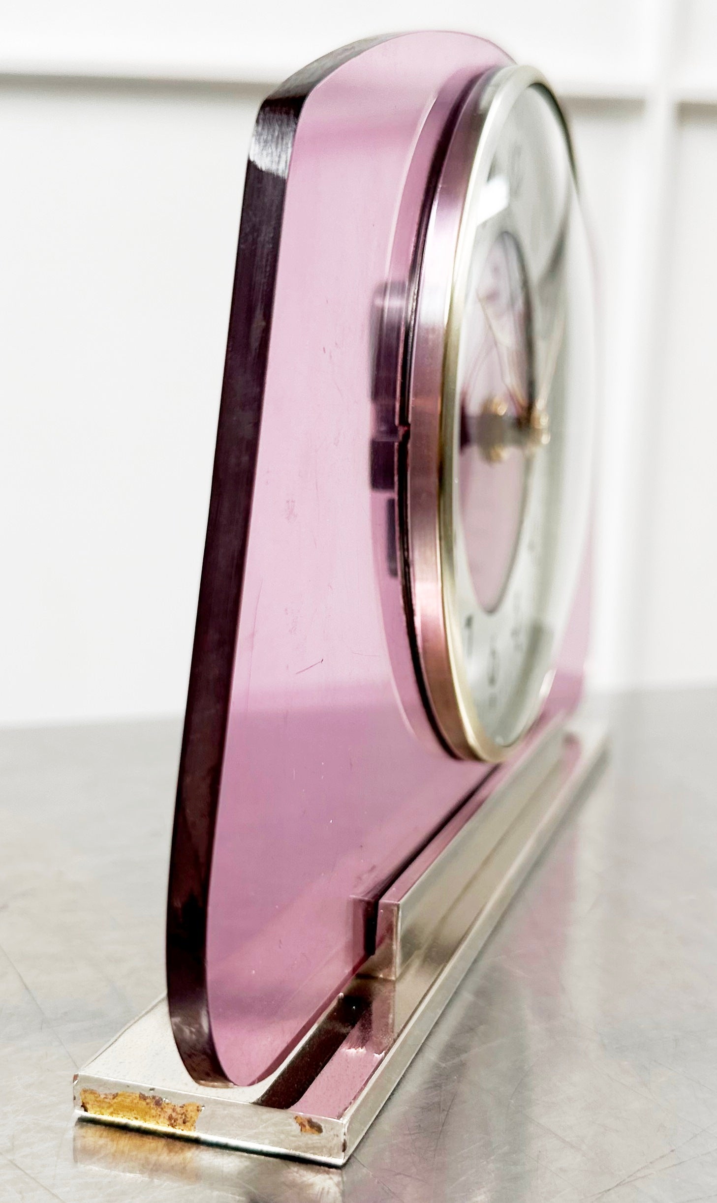 Vintage Art Deco RYTIME Battery Glass Mantel Clock | Adelaide Clocks