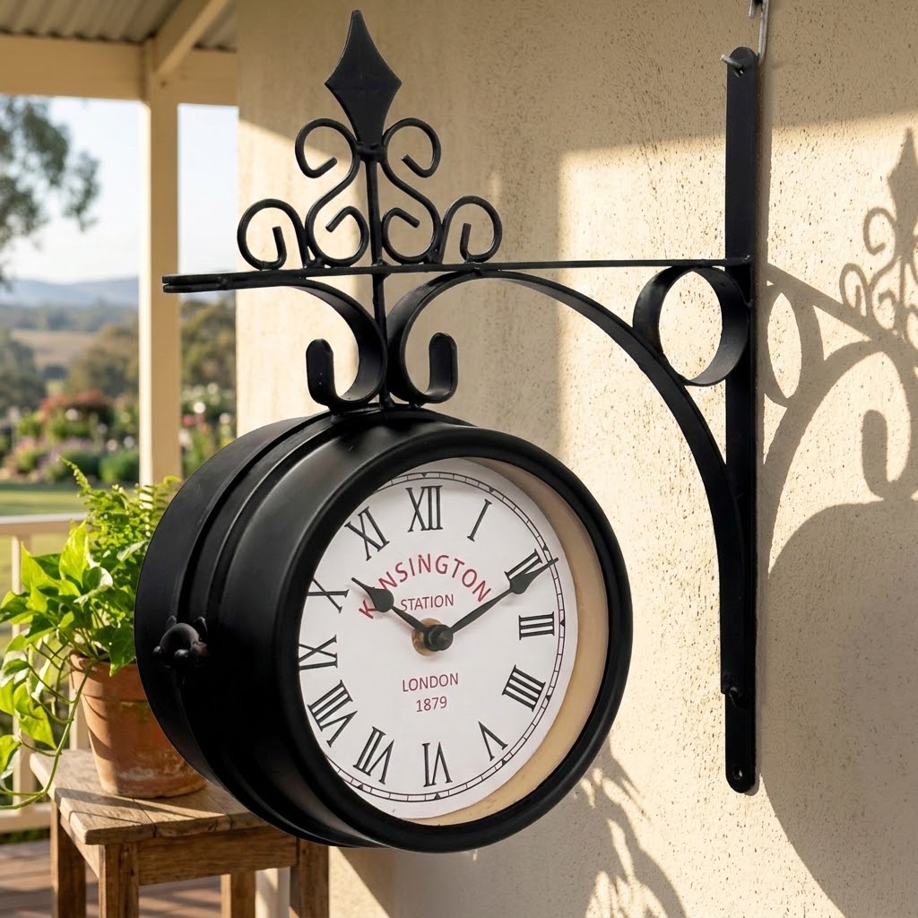 Kensington Station Double-Sided London Quartz Wall Clock | Adelaide Clocks