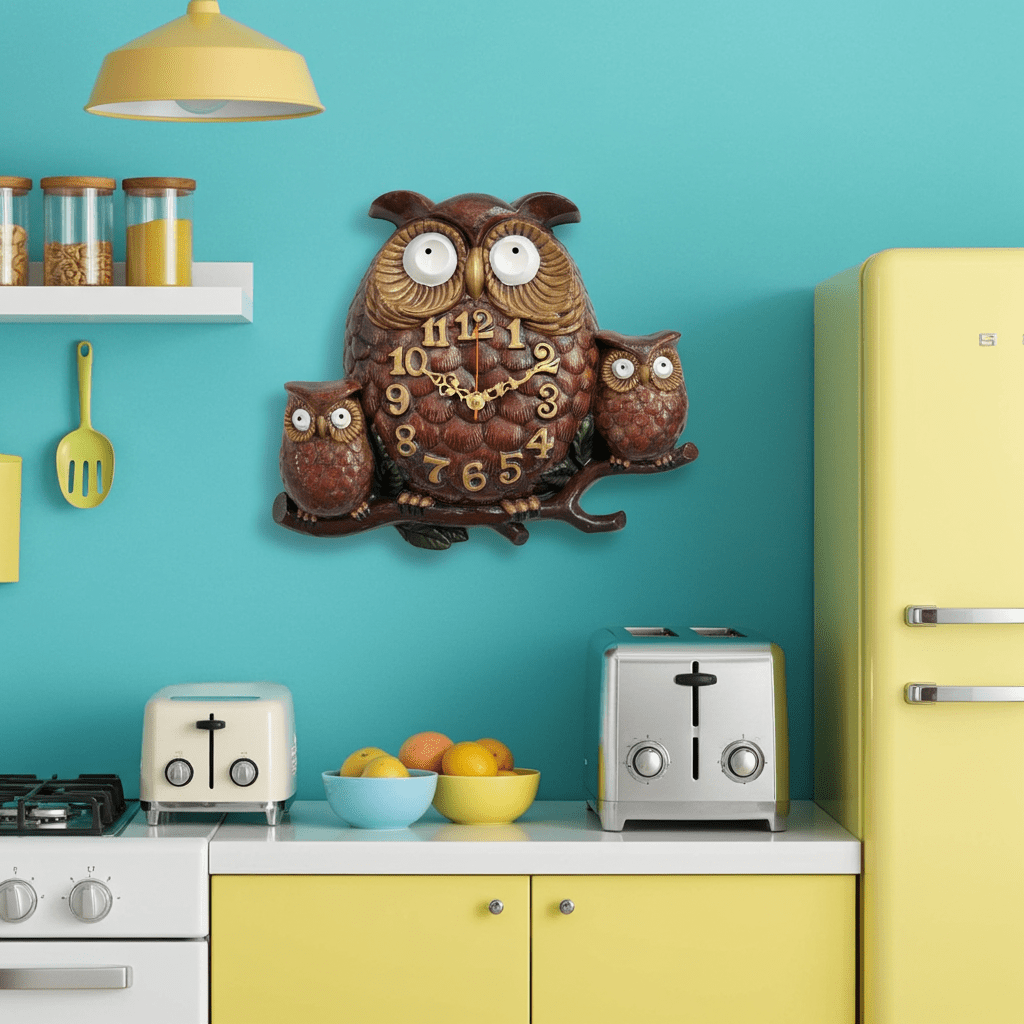Vintage JUNGHANS Ceramic Arnels OWL Quartz Kitchen Wall Clock | Adelaide Clocks
