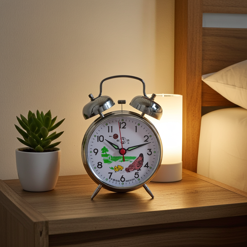Animated Chicken Hen Pecking Twin bell Desk Alarm Clock | Adelaide Clocks