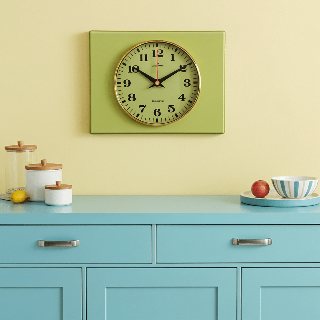 Vintage Junghans Quartz Kitchen Green Wall Clock | Adelaide Clocks