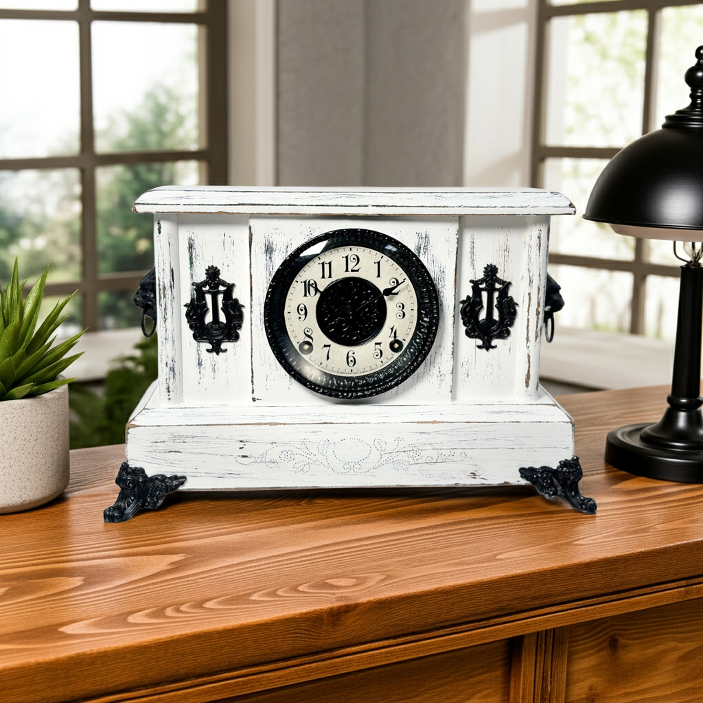 Antique GILBERT Quartz Battery Mantel Clock | Adelaide Clocks