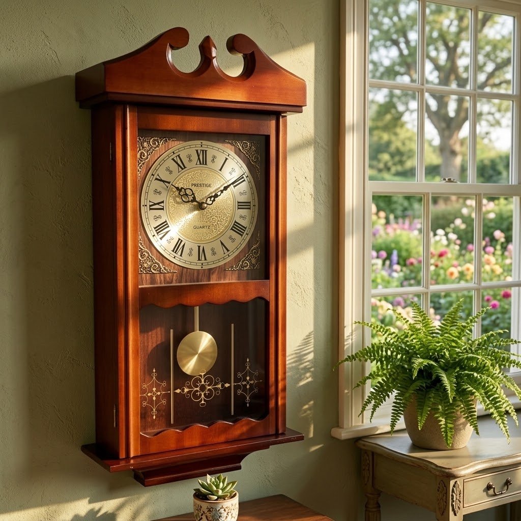Vintage Prestige Westminster Battery Pendulum Wall Clock |  Adelaide Clocks