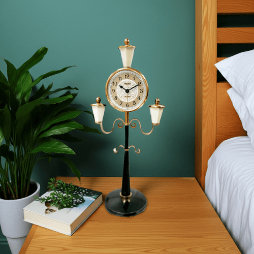 Vintage Rhythm Alarm Lamp Post Desk Clock | Adelaide Clocks