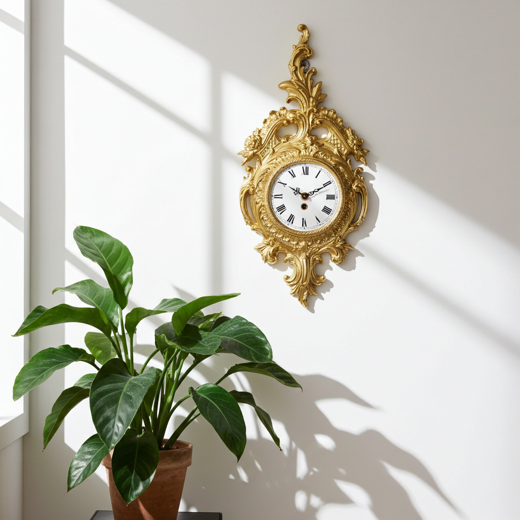 Vintage Original Ornate Figural Gold GERMAN Wall Clock | Adelaide Clocks
