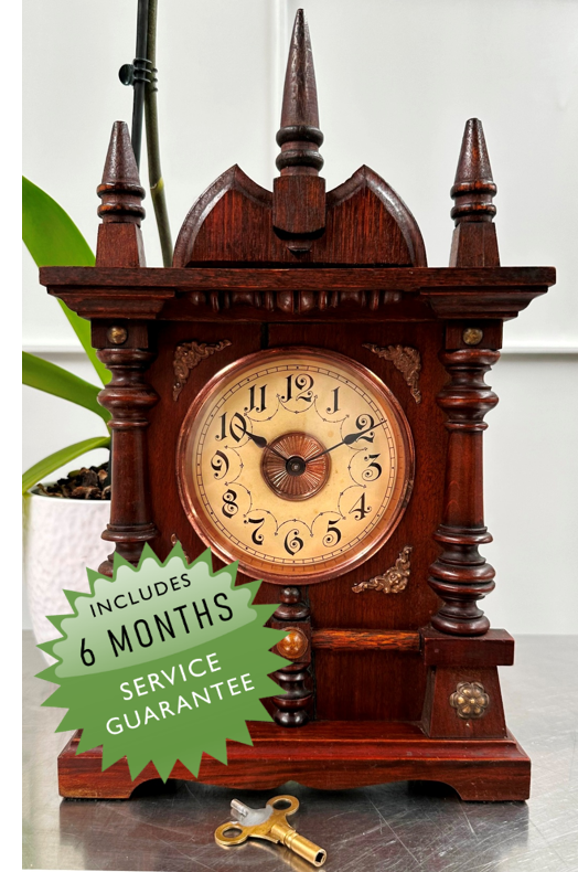 Antique Baduf Bell Strike Steeple Mantel Clock | Adelaide Clocks
