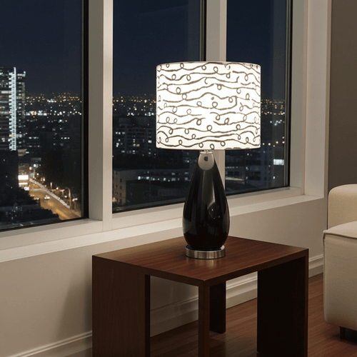 Modern Gloss Black Table Lamp | Adelaide Clocks