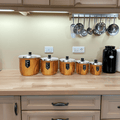 Vintage Set of 5x Retro Kitchen Stackable Canisters | Adelaide Clocks