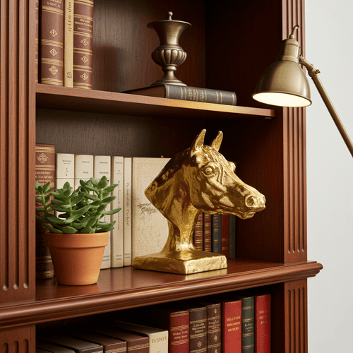 Gold Horse Head Sculpture | Adelaide Clocks