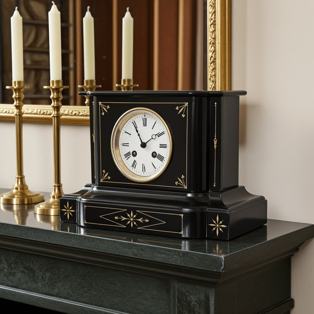 Antique French Slate Hammer on Bell Strike Pendulum Mantel Clock | Adelaide Clocks