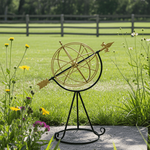 Vintage Cast Iron Astrolabe Globe Armillary Sphere with Arrow | Adelaide Clocks