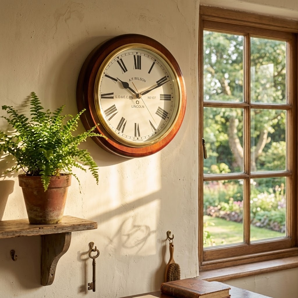 Vintage Lincoln England Station Battery Wall Clock | Adelaide Clocks