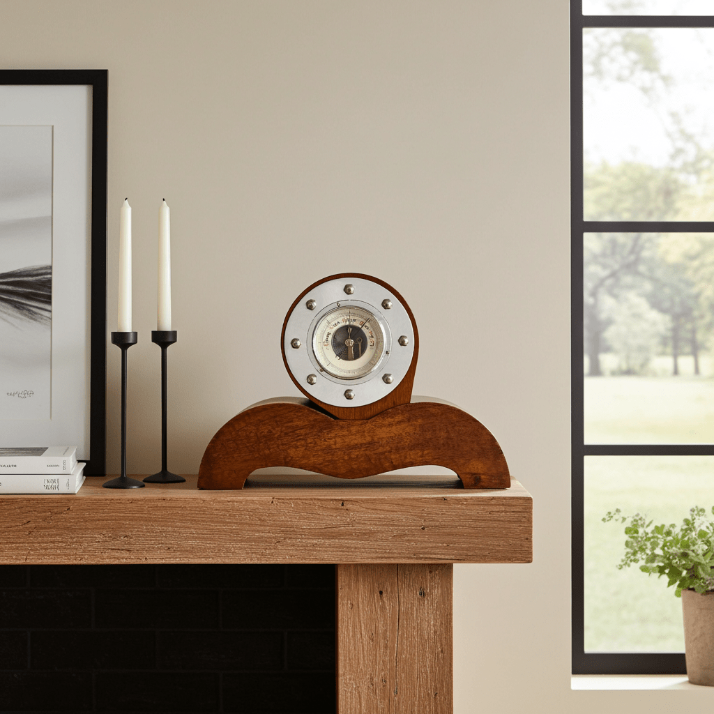 Vintage Wooden French Barometer Mantel  | Adelaide Clocks