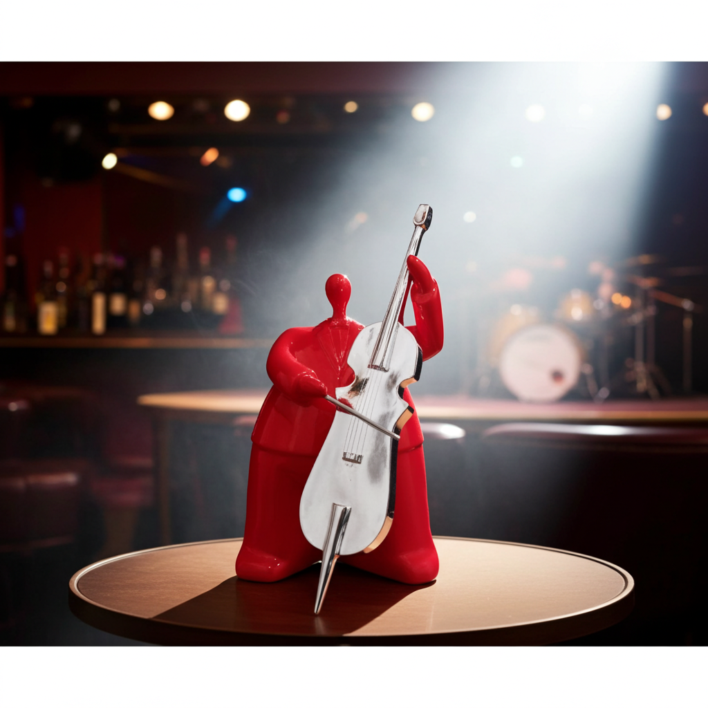 Cello Jazz Player Sculptured Ornament | Adelaide Clocks
