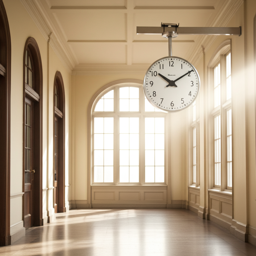 Vintage Simplex Double-Sided Railway Station Battery Hanging Clock | Adelaide Clocks