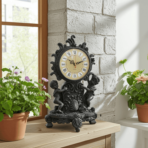 Vintage Baroque Style Quartz Mantel Clock | Adelaide Clocks