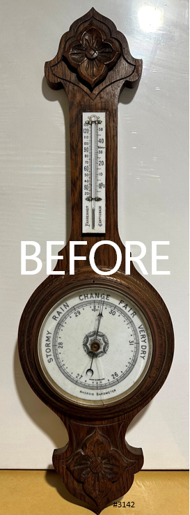 Antique Aneroid Barometer Thermometer Made in England | Adelaide Clocks