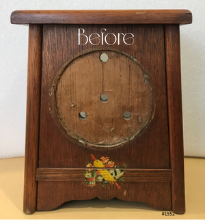 Vintage Original Wood grained Battery Mantel Clock | eXibit collection