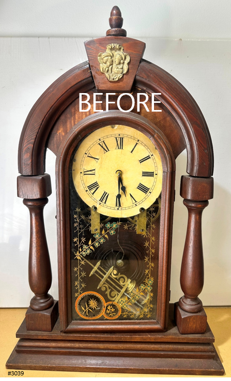 Antique New Haven Hammer on Coil Pendulum Mantel Clock | Adelaide Clocks
