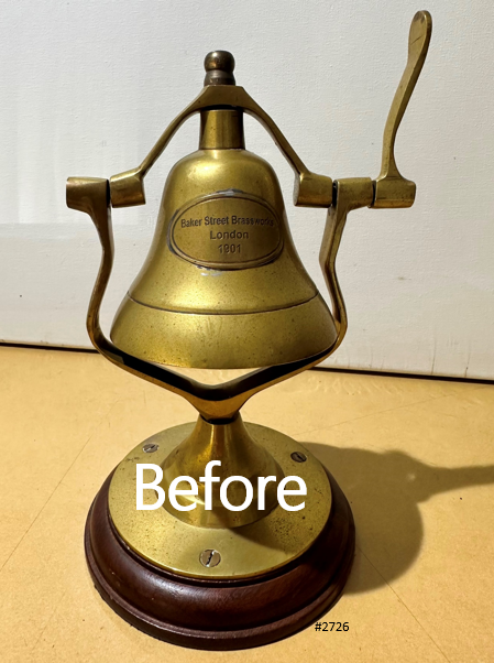 Brassworks London Hotel Shop Swinging Desk Brass Bell | Adelaide Clocks
